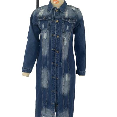 China QUICK DRY you do jeans long coat 932 2022 new arrival dust lapel denim coat woman jacket and coat for sale