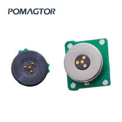 China PCB 4 Pin High Quality Circular Spring Magnetic Connector Pogo Pin Male Female Socket for sale