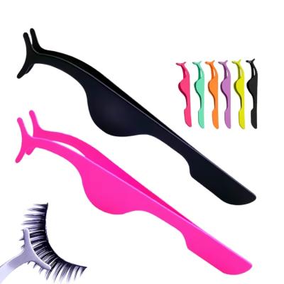 China Logo Multi Color Magnetic Lash Applicator Eyelash Tweezers Makeup Tool Precise Closing Private Tweezers for sale