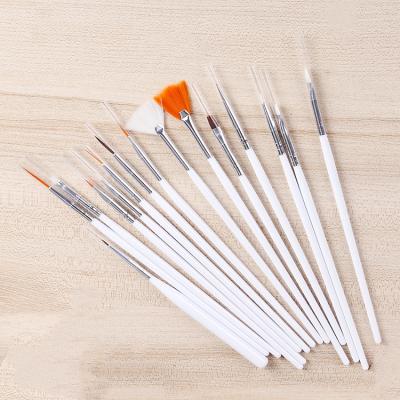 China Various Size 15 Pcs Nail Art Nail Salon Multi Acrylic Nail Art Paint Drawing Line Brush Fine Set Brush for sale