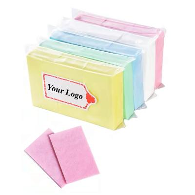 China Cloth Nails Factory Wholesale Customized White Nail Polish Remover Cloth Cotton Nail Wipes Pink Nail Cloths for sale