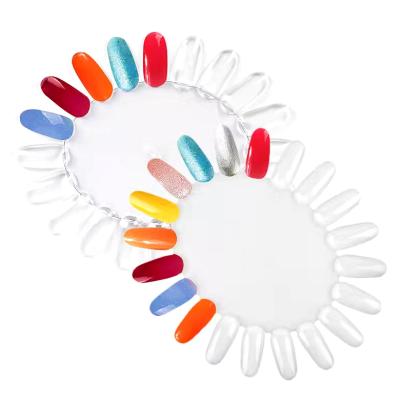 China Nail Color Tip Charts Nail Polish Display Ring Wholesale 20 Tips Oval PC Nail Polish Practice Display Non-Toxic Nail Tips Palette for sale