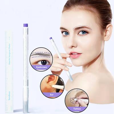 China Medical Materials Free Sample Multi Color Surgical Tattoo Marker White Skin Pen With Surgical Rular White Marker Pen With Surgical Rular for sale