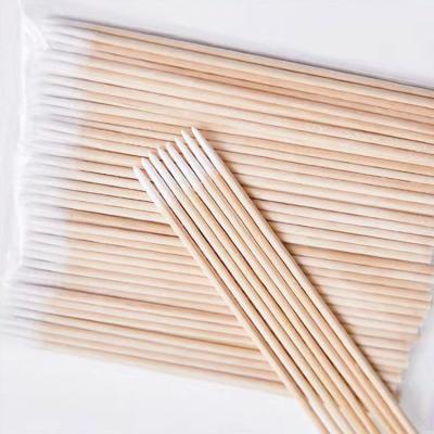 China Wholesale Custom Eco Friendly Extra Fine Fine/Stitch Dabs Cotton Head Handle Swab Wooden Q-Tips for sale