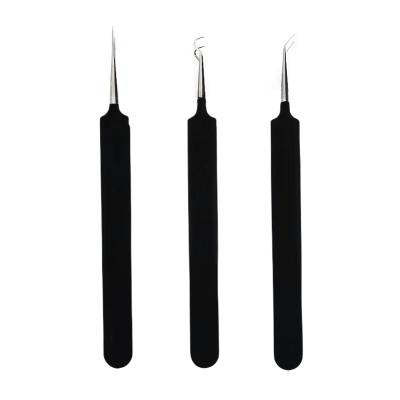 China Remove Acne Black Premium Stainless Steel Face Acne Needle Set Acne Needle Stainless Steel Pimple Extractor for sale