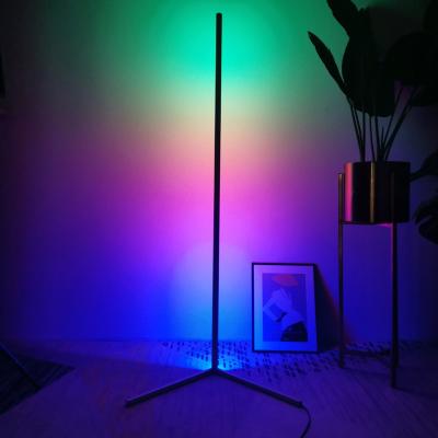 China Modern Corner LED Floor Standing Lamp , Tuya Smart RGB LED Corner Floor Lamp with Music Rhythm Remote Control for sale