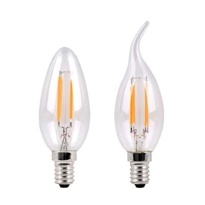 China A60/G45/C35 Decorative Filament LED Light Bulb , Warm White C35 4W Candle Shaped LED Bulb E14 for sale