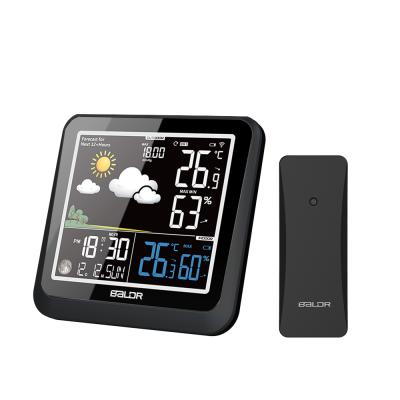 China LCD Display ABS Color Home Weather Station Home Weather Station Forecaster With Temperature Humidity for sale