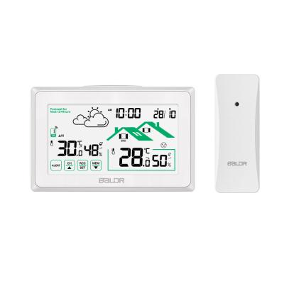 China Digital Weather Station Thermometer Home Green Wireless Hygrometer With Sensor Indoor Outdoor for sale