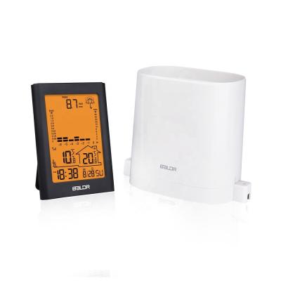 China BALDR B0341 Digital Rain Gauge Home Alarm Clock Weather Station Indoor Outdoor Indoor Thermometer Hygrometer Rainfall Wetterstation for sale