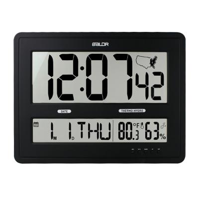 China Sizes Hot Sale Amazon Large Desk Wall Clock Digital Jumbo Time Zone Clock With Temperature Humidity for sale