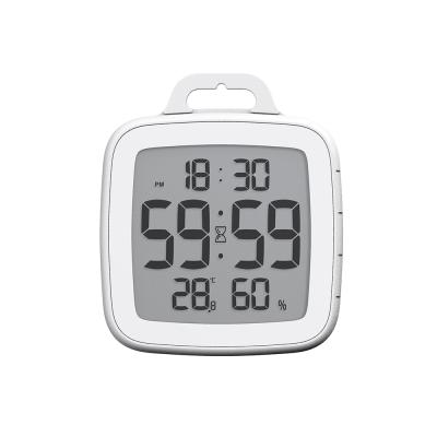 China 12 Hours Show Touch Button Bathroom Flip Timer Clock Waterproof Wall Shower Clock Thermometer Hygrometer New for sale