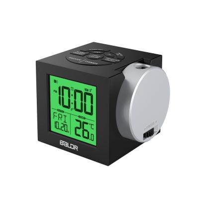 China Calendars Doze Color Backlight Digital Alarm Clock With Time Projection Table Clock for sale