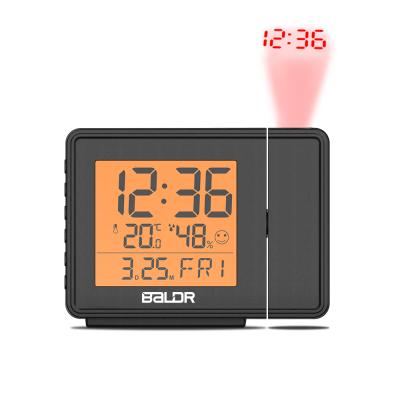 China Class USB Digital Clocks for Bedrooms Screen LCD Table Clock Ceiling Wall Rotation Square Projection Alarm Clock for sale