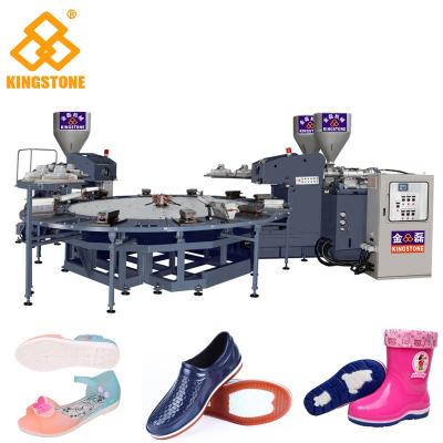 China Drehtyp 1/2 Farbe Maschine PVCs Jelly Slippers Sandals Injection Molding mit Servosystem zu verkaufen