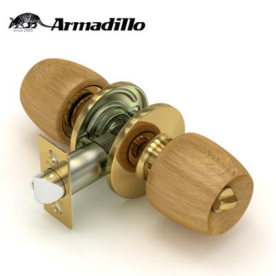 China Popular Wooden Interior Doors Pear Cylindrical Door Locks Wooden Handle Latches Round Knob Locks for sale