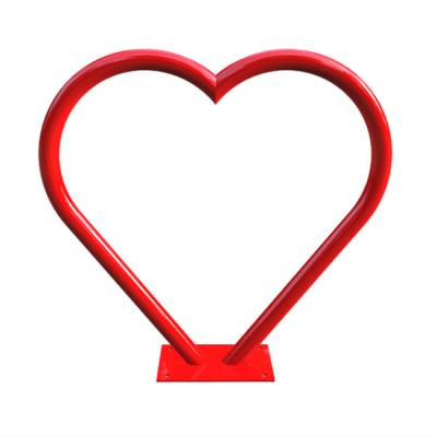 China NEW 2021 Outdoor/Street/Park/Garden Powder Coated Steel Heart Shaped Bicycle Cycle Metal Parking Rack/Bike Stand for sale