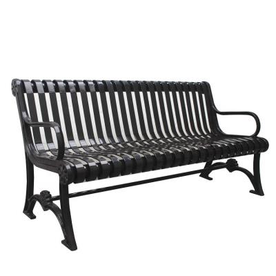 China Modern Cast Metal Street Park Bench With Back Outdoor Steel Bench for sale