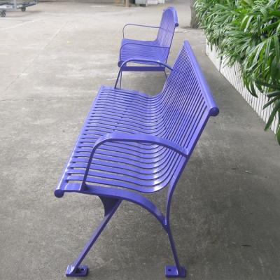 China Modern Powder Coated Metal Flat Bar Steel Outdoor Park Bench for sale