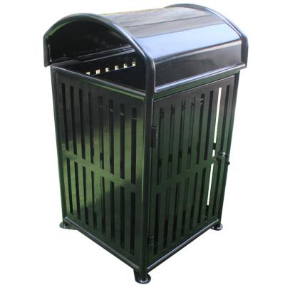 China Guangzhou Gavin Sustainable Manufacturer Outdoor Galvanized Steel Simple Garbage Dump Bins for sale