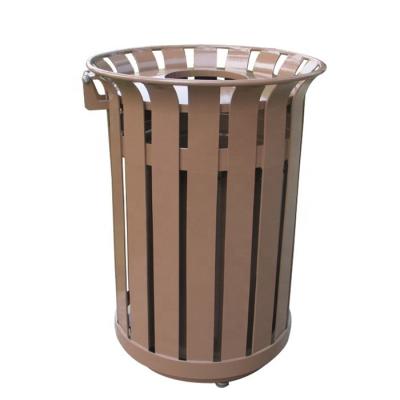 China Durable Strong Iron Garbage Bins Painted Street Trash Bins for sale