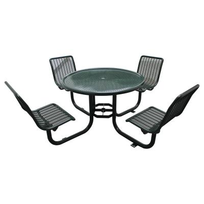 China GAVIN Modern Outdoor Park Furniture Powder Coated Steel Outdoor Picnic Table Umbrella Park Outdoor Tables for sale