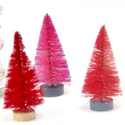 China Wholesale Custom Red Plastic Trees PVC Christmas Table Decoration Mini Artificial Christmas Tree for sale