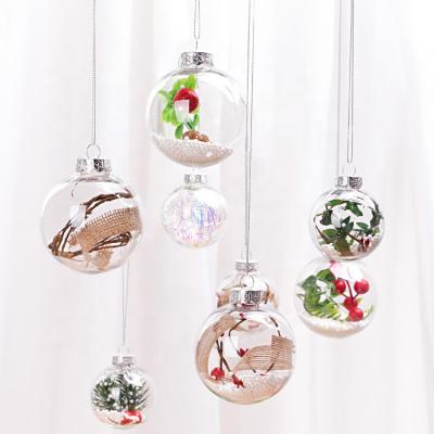 China Wholesale Transparent PET Christmas Balls Custom Clear Plastic Christmas Ball 8cm for sale