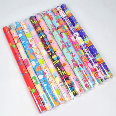 China Recycled Materials Wholesale Cheap Happy Birthday Design Wrapping Paper Hot Sale Price Birthday Gift Wrapping Paper for sale