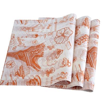 China Custom Logo and Size Greaseproof Food Printing Paper Wholesale Grocery Meat Wrapping Paper and Sandwich Wrapping Paper for sale