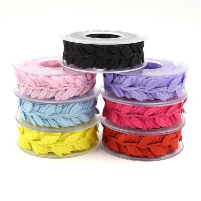 China Custom high tenacity wedding and holiday decorative ribbons wholesale luxury waterproof artificial leaf ribbon for sale