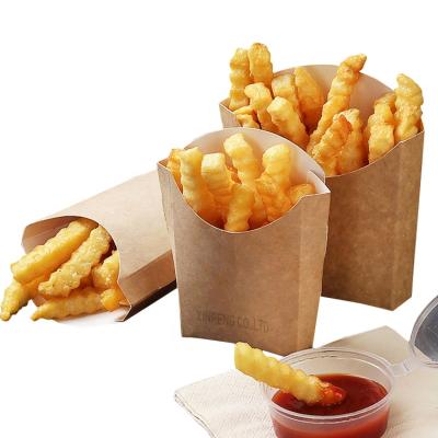 China Recyclable Custom Printed Eco - Friendly Popcorn Packaging Box Wholesale Kraft Paper French Fries Box for sale