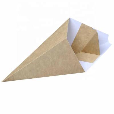 China Wholesale Disposable Eco-friendly Cone Shape French Fries Packaging Custom Craft Box And Paper Food Box Chicken Popcorn Box for sale