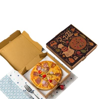 China Recyclable Manufacturer Custom Printed Pizza Box With Logo Wholesale Thick Paper Pizza Packing Box for sale