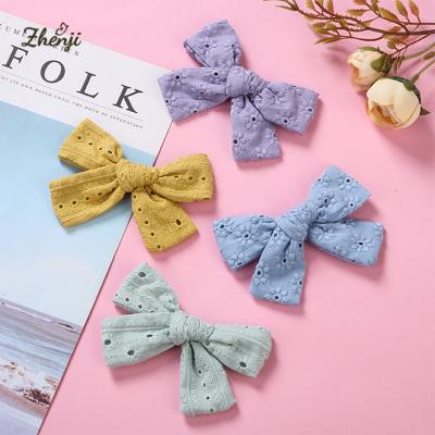 China Luxury INS girl children hair clips bow hair cloth accessories clips barrettes soft baby headwear for girls for sale