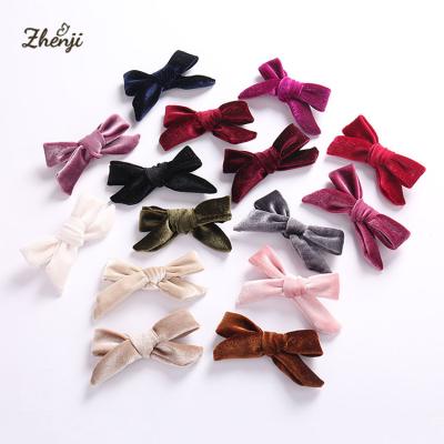 China Newest Soft Children's Velvet Hair Bow Hair Clip Girl's Hair Bow Baby Hair Accessories Soft For Kids for sale