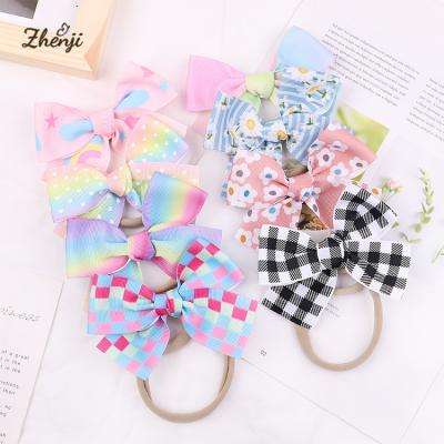 China 2022 New Children's Hair Rope Princess Hair Band Flower Hair Band Korean Bow Headdress Soft Head Accessories 2364 for sale