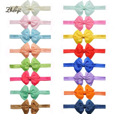 China Candy 40 Colors Kids Wholesale 3 Inch Grosgrain Ribbon Baby Knitted Girl Hair Accessories Headband for sale