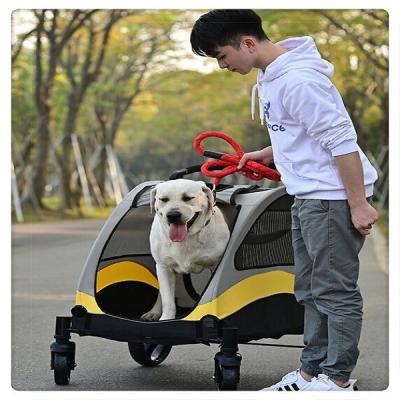 China New Design High Quality Stored Folding Outdoor Travel Pet Trolley Pet Cart for sale