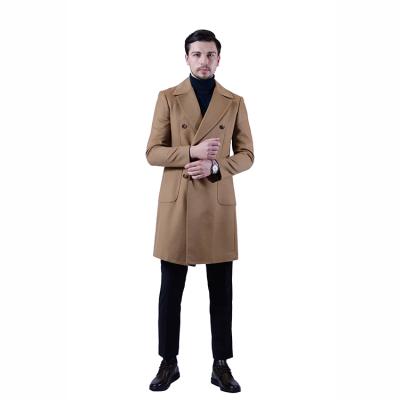 China Hot-selling woolen men's wool anti-wrinkle color buttons notch six notch lapel double breasted overcoat for men for sale