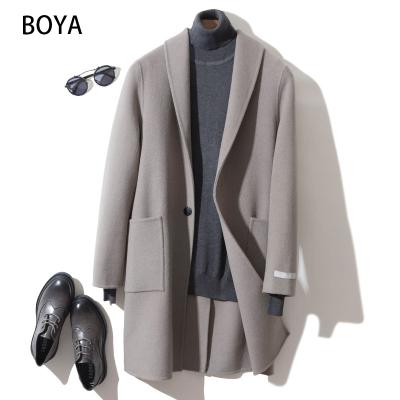 China Hot-selling high quality turn-down collar single button Anti-wrinkle single breasted long coats for men for sale