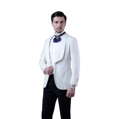 China New Design Anti-Wrinkle Color White Shawl Collar Single Breasted Buttons Men Wedding Suits Jacket Man for sale