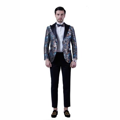 China new design Anti-wrinkle jacquard weave collar single breasted blazers one buttons mens suits for men for sale