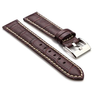 China With Painted Edge Men's Real Leather Watch Strap Belt Whip Alligator Crocodile Texture Quick Release Handcrafted Debossed Leather Watch Bands for sale