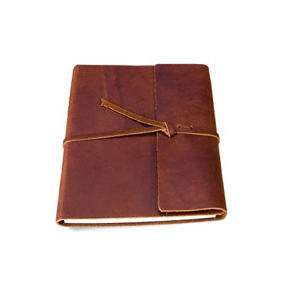 China Glue paper book on leather straight embossed fine real distressed leather journal lined paper diary notebook custom LOGO handcrafted leather journal cover for sale