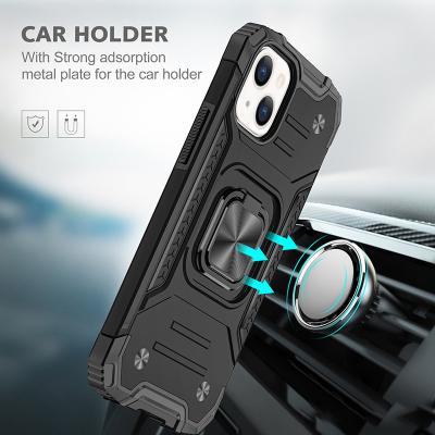 China Wholesale Kickstand TPU Shockproof PC Anti-drop Hybrid Custom Metal Cell Phone Cases Back Covers For iPhone 13 MIni Pro Max for sale