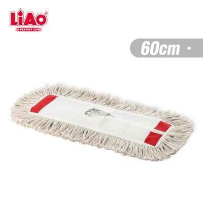 China LiAo 60cm Lead Cotton Yarn Floor Mop Pad Viable Refill Replacement For Industrial Commercial Flat Mop for sale