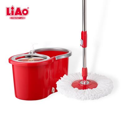 China T130016 Liao 360 Sustainable Microfiber Rotating Floor Mops With Bucket for sale