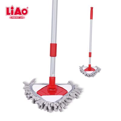 China A130017 Viable LiAo Car Home Cleaning Triangle Mini Rotatable Retractable Microfiber Mop for sale