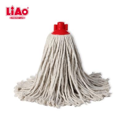 China LiAo Large Commercial Industrial Cut End Viable Wet Head Refill Broom Cord Absorbent Cotton Standard Replacement for sale